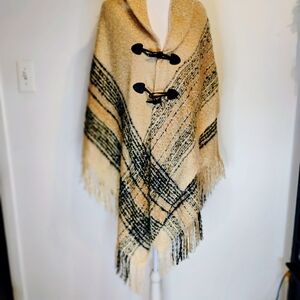 Plaid Toggle Poncho